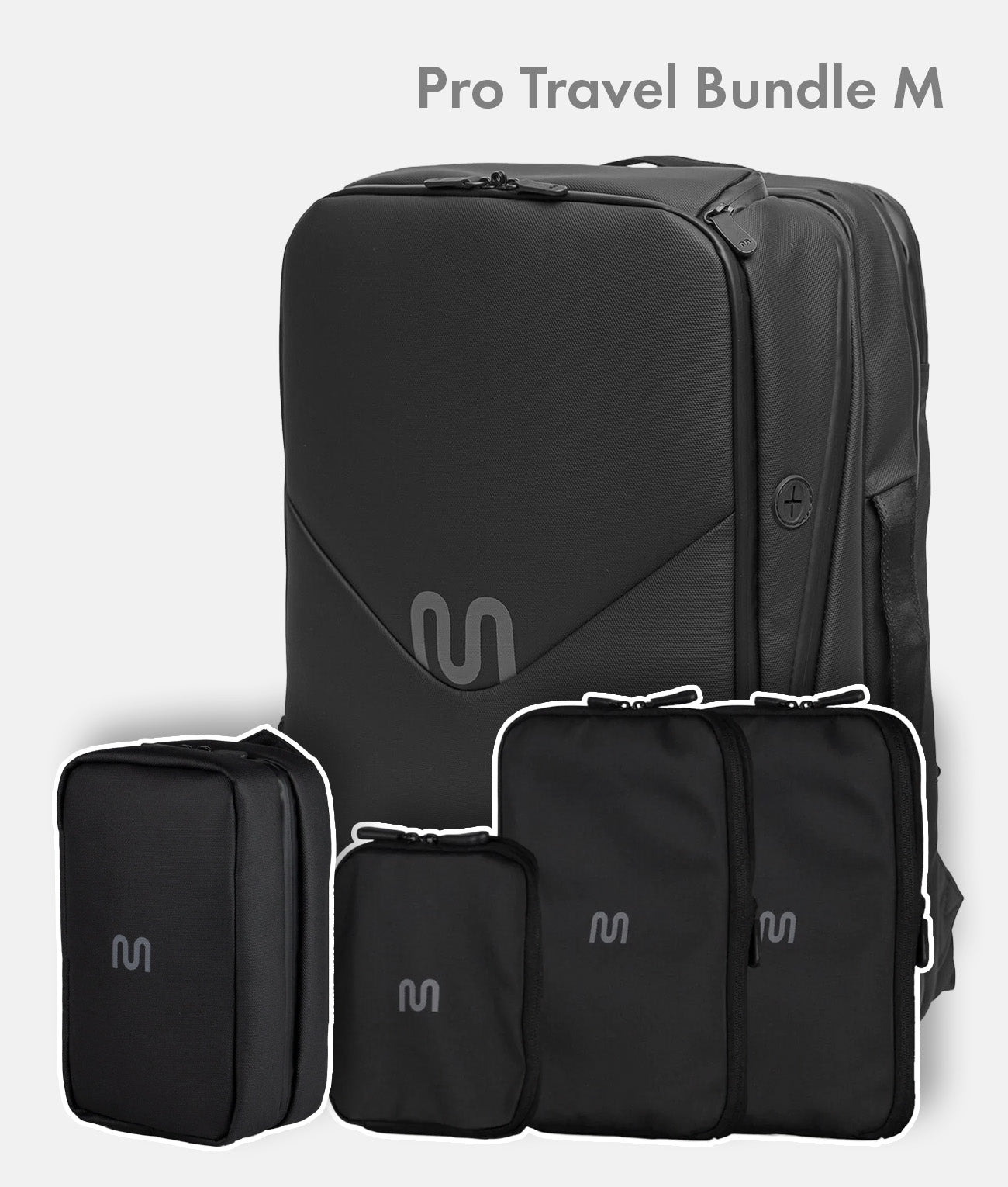 Pro Travel Bundle M – Travel Backpack Pro + Packing Cubes + Toiletry B
